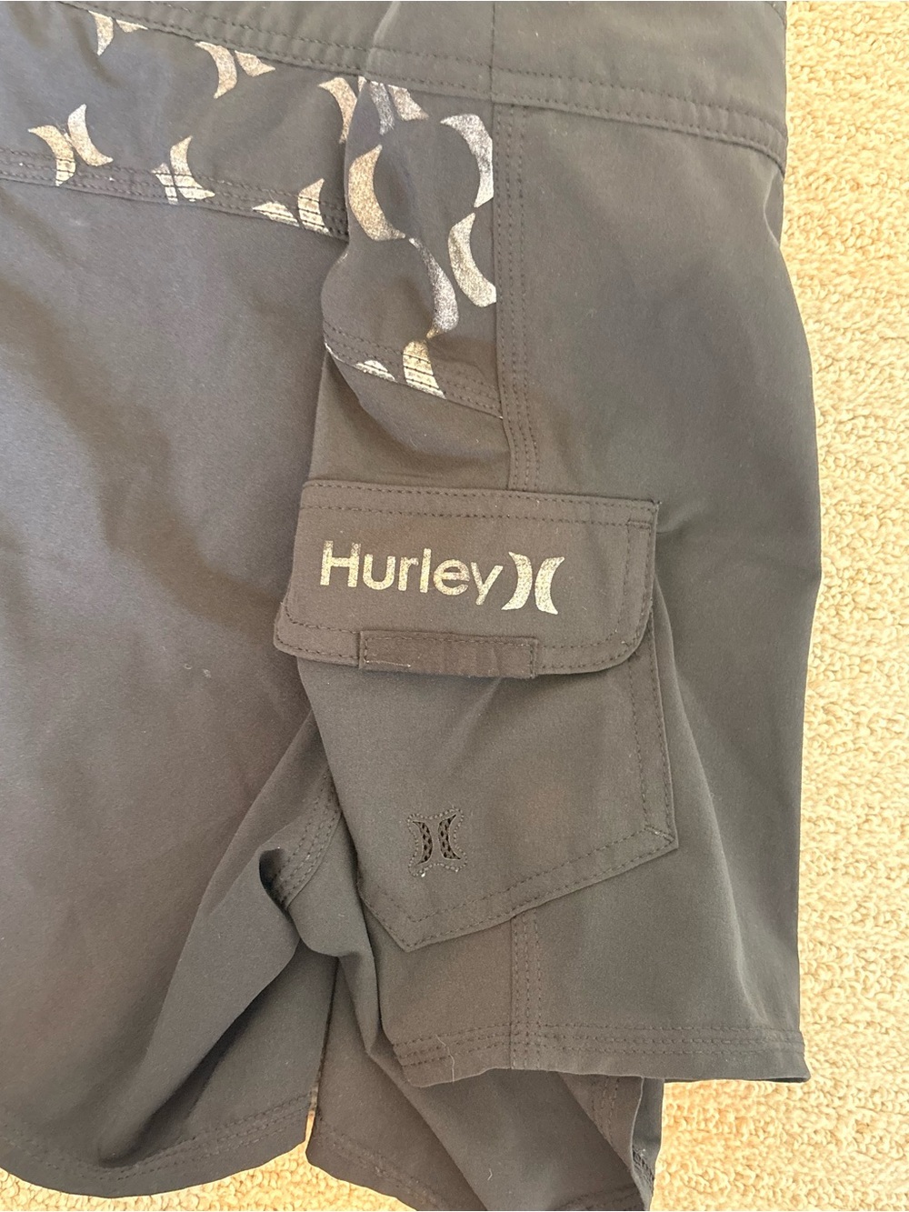 Hurley Black Swim Board Shorts. Y2K. Size 5 - Picture 5 of 5